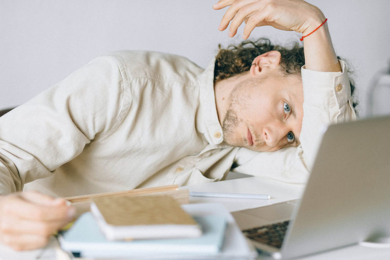 Feeling overwhelmed Guy stressed out